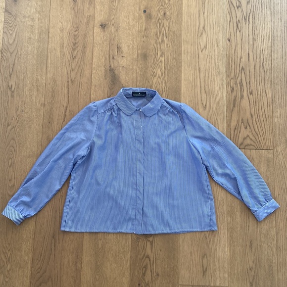 Pomander Place Indigo Stripe Button Down - Picture 5 of 11